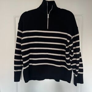 Zara Striped Quarter-Zip Sweater